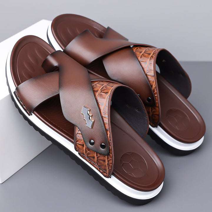Rivello Leather Slides
