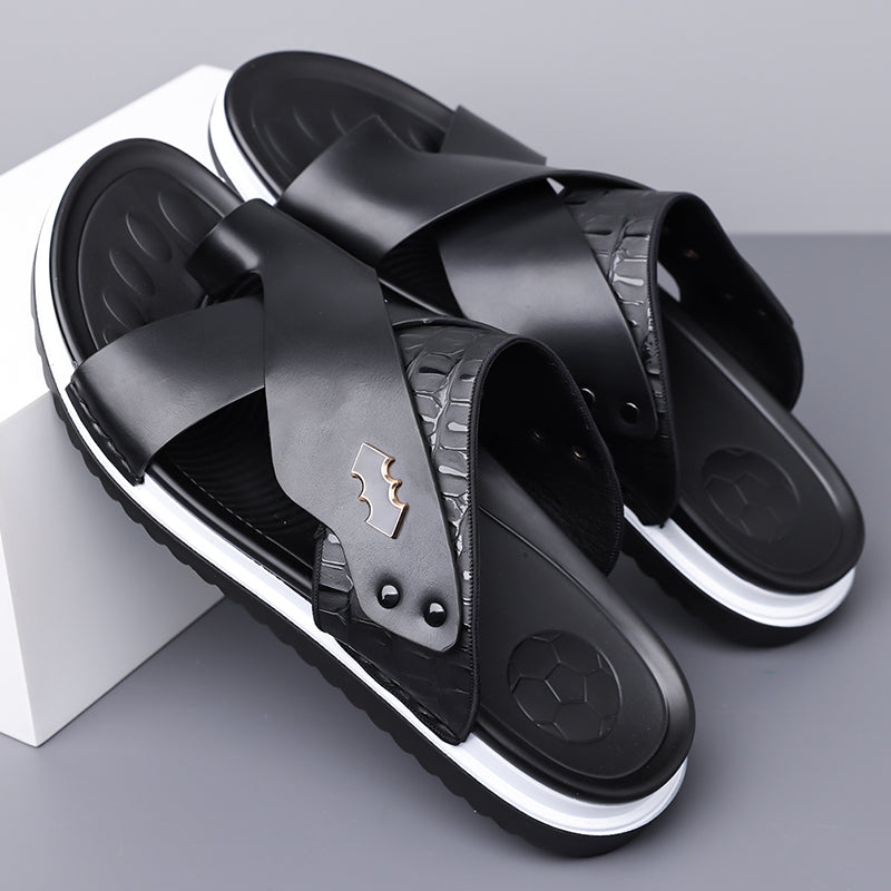 Rivello Leather Slides