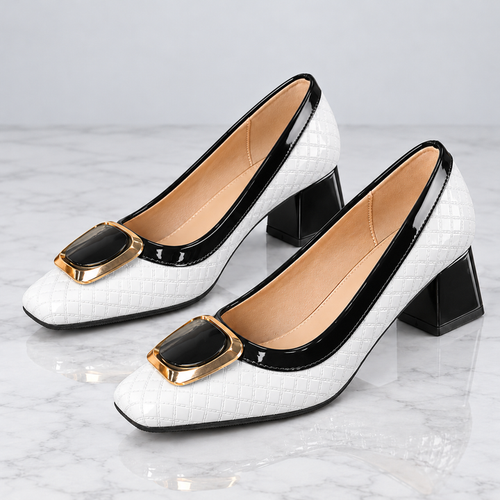 Varetta Buckle Leather Heels